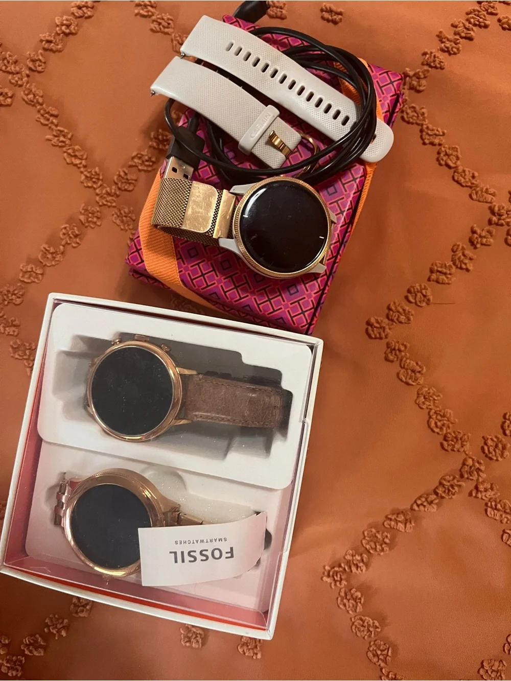 Garmin and Fossil smart watches - used, need new batteries